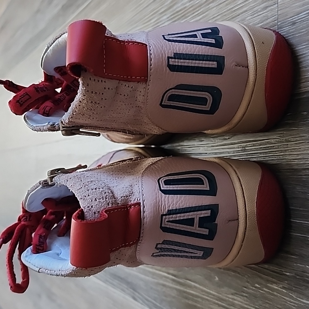 Red and Pink High-Top Sneakers - Picture 4 of 16